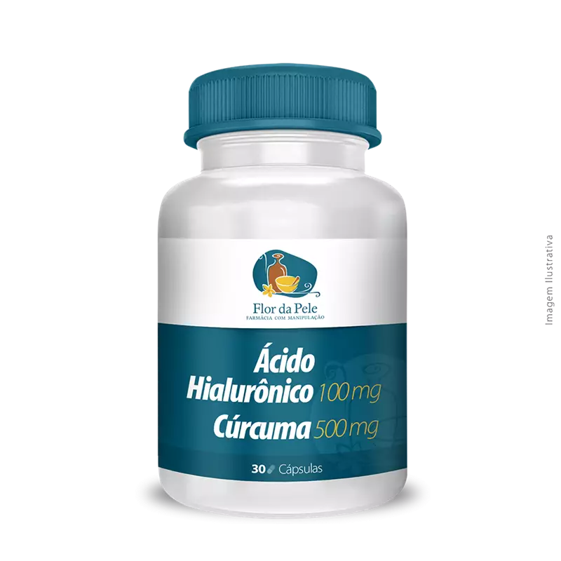 Ácido Hialurônico 100mg + Cúrcuma 500mg 30 Cápsulas