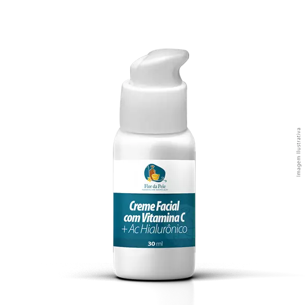 Creme Facial com Vitamina C + Ácido Hialurônico 30ml 