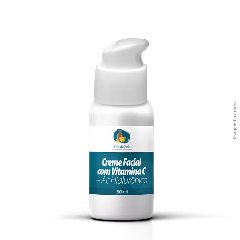 Creme Facial com Vitamina C + Ácido Hialurônico 30ml 