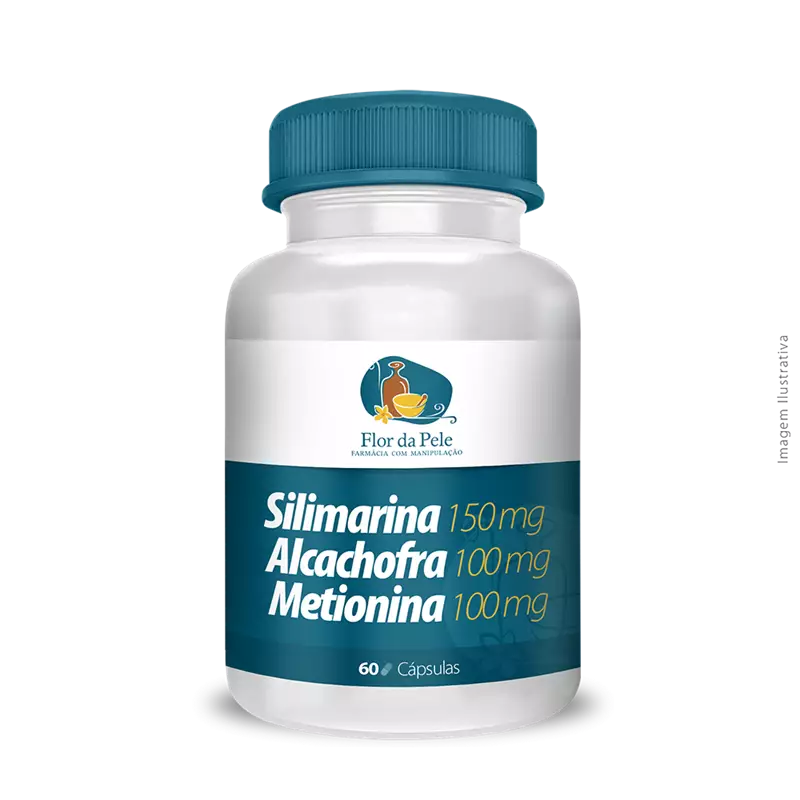 Silimarina 150 mg + Alcachofra 100 mg + Metionina 100 mg 60 Cápsulas