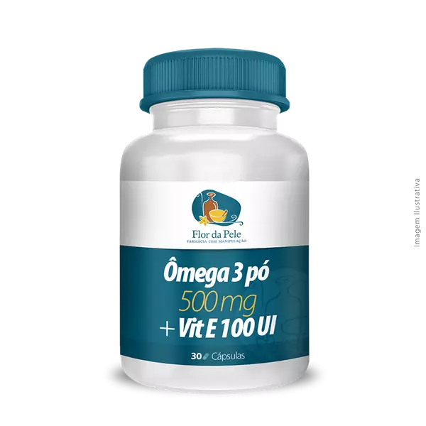 Ômega 3 pó 500mg + Vit E 100 UI 30 Cápsulas