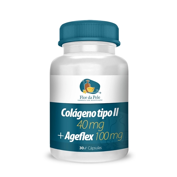 Colágeno Tipo II 40 mg + Ageflex 100 mg em Cápsulas Colágeno Tipo II 40 mg + Ageflex 100 mg em Cápsulas